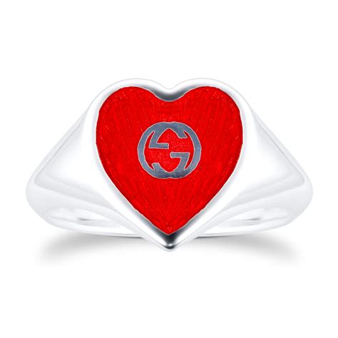 gucci sterling silver heart ring.